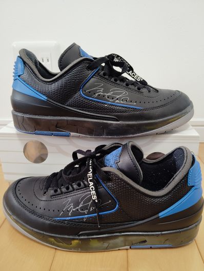 Off-White × Nike Air Jordan 2 Low "Black and Varsity Royal"