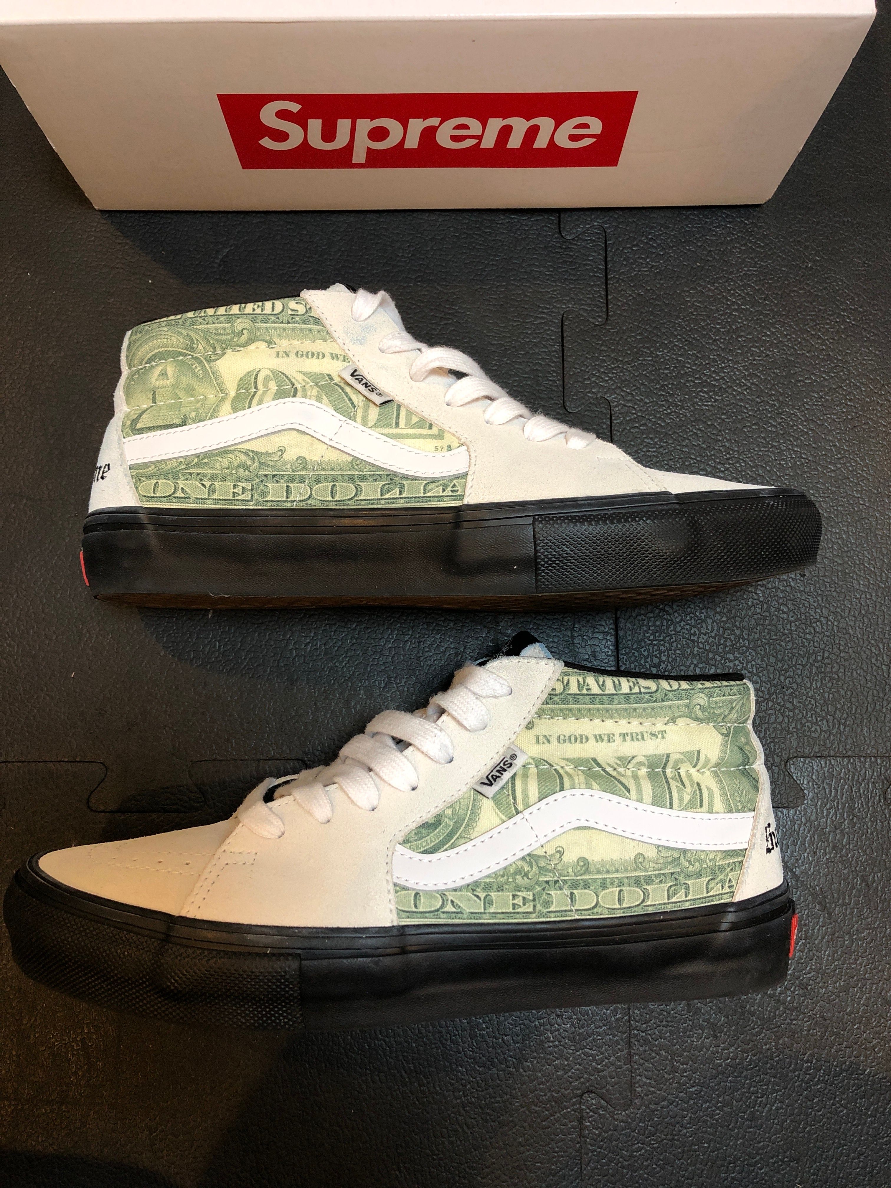 Supreme × Vans Dollar Skate Grosso Mid "White"
