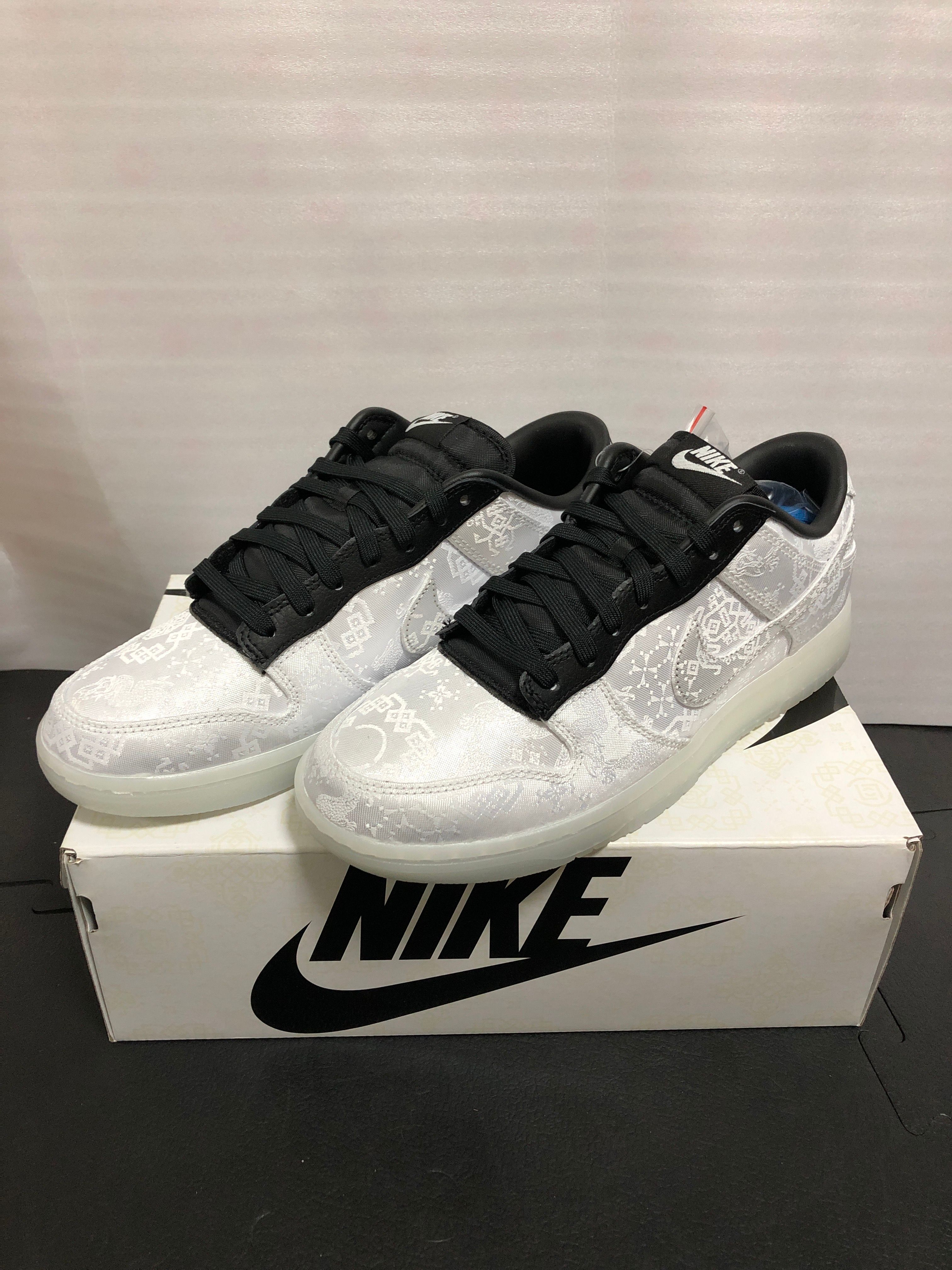 CLOT × Fragment × Nike Dunk Low "Black and White"