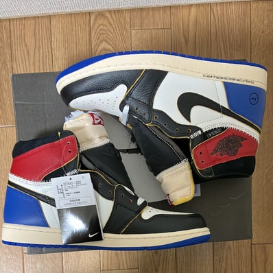 fragment design × UNION × Nike Air Jordan 1 High OG "Black/Varsity Red"