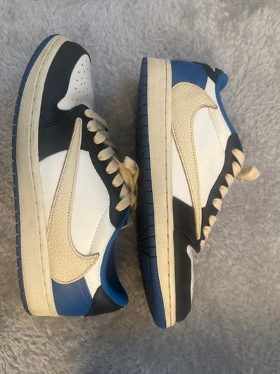 Travis Scott × fragment design × Nike Air Jordan 1 Low OG SP "Military Blue"
