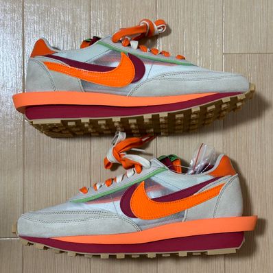 CLOT × Sacai × Nike LD Waffle "Orange Blaze"