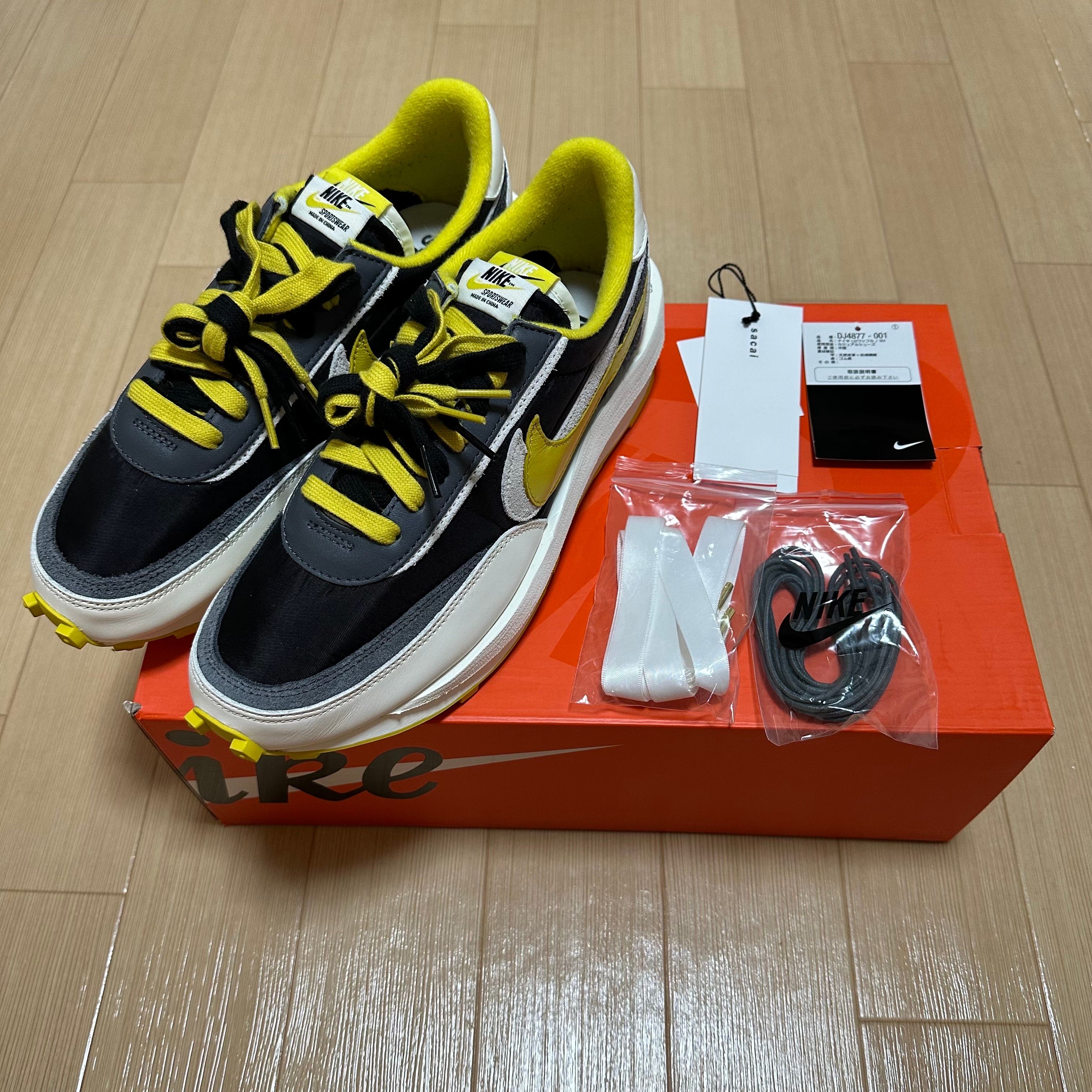 UNDERCOVER × sacai × Nike LD Waffle "Black/Sail-Dark Grey-Bright Citron"
