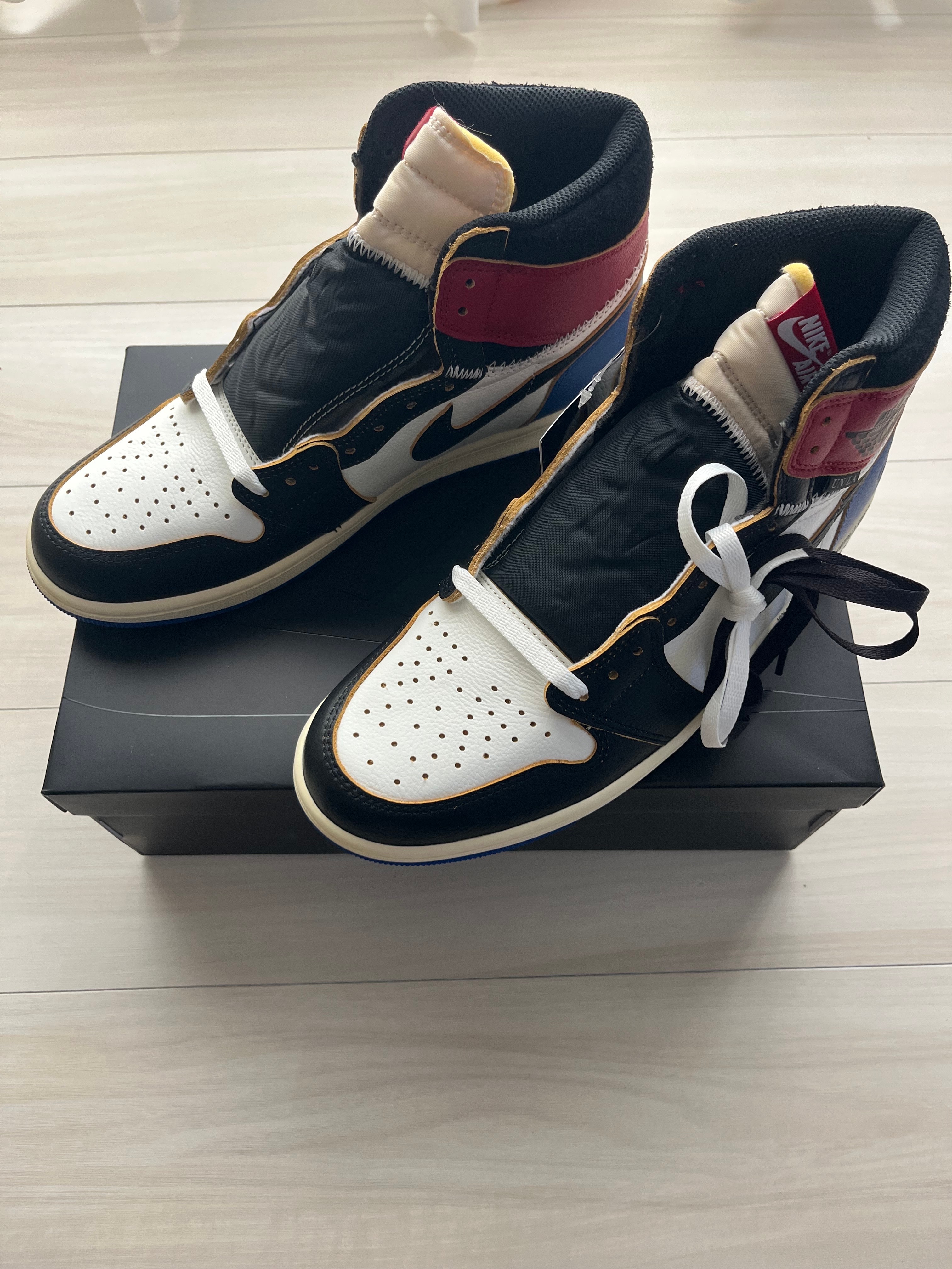 fragment design × UNION × Nike Air Jordan 1 High OG "Black/Varsity Red"