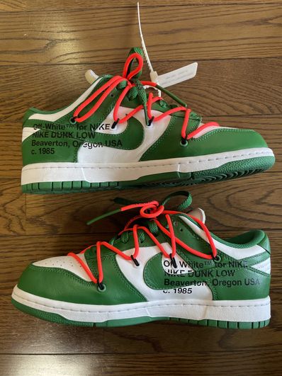 Off-White × Nike Dunk Low "White/Pine Green"