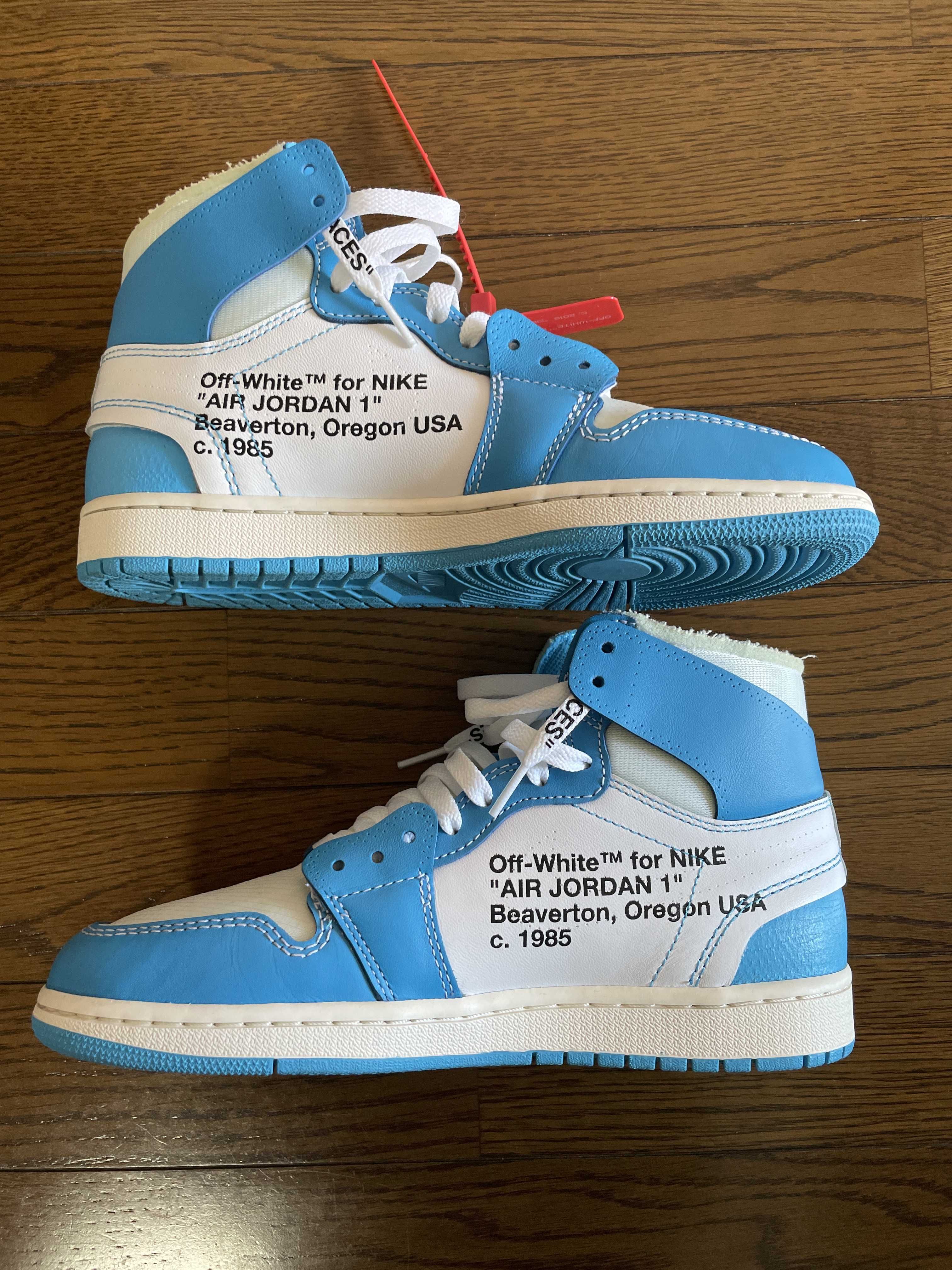 Off-White × Nike Air Jordan 1 High UNC "White/Dark Powder Blue"