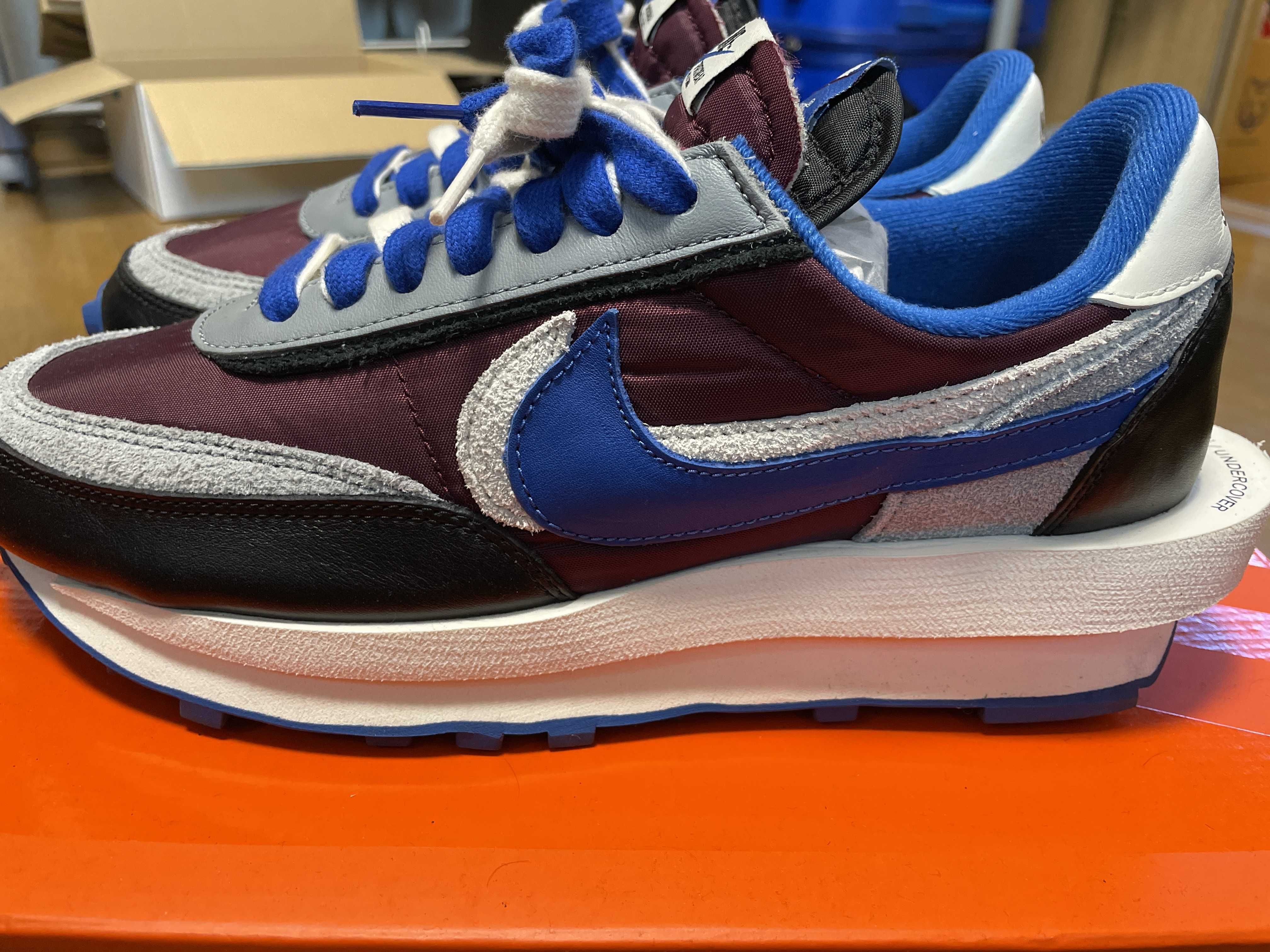 UNDERCOVER × sacai × Nike LD Waffle "Night Maroon/Pale Ivory-Ground Grey-Team Royal"