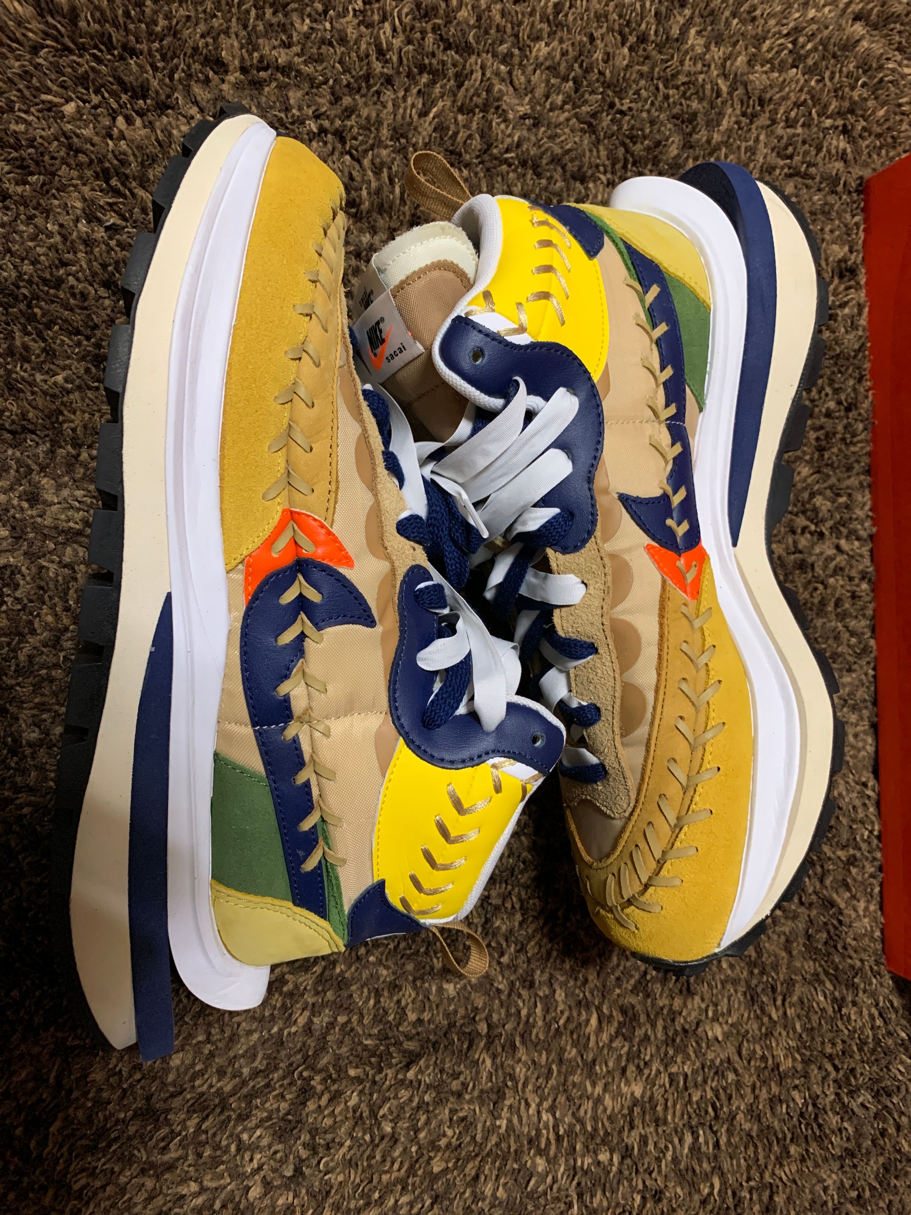 Jean-Paul Gaultier × sacai × Nike VaporWaffle "Sesame/Multi Color"