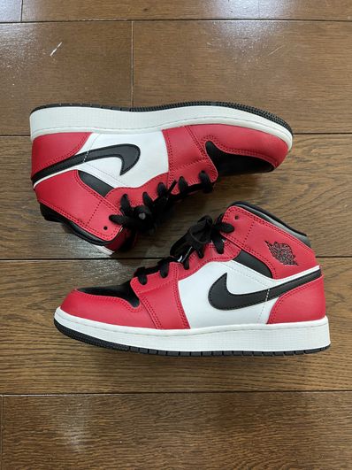 Nike GS Air Jordan 1 Mid "Black/Gym Red-White"