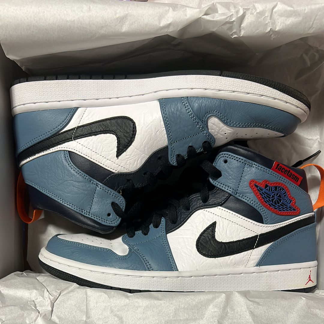 FACETASM × Nike Air Jordan 1 Mid "White/Navy"