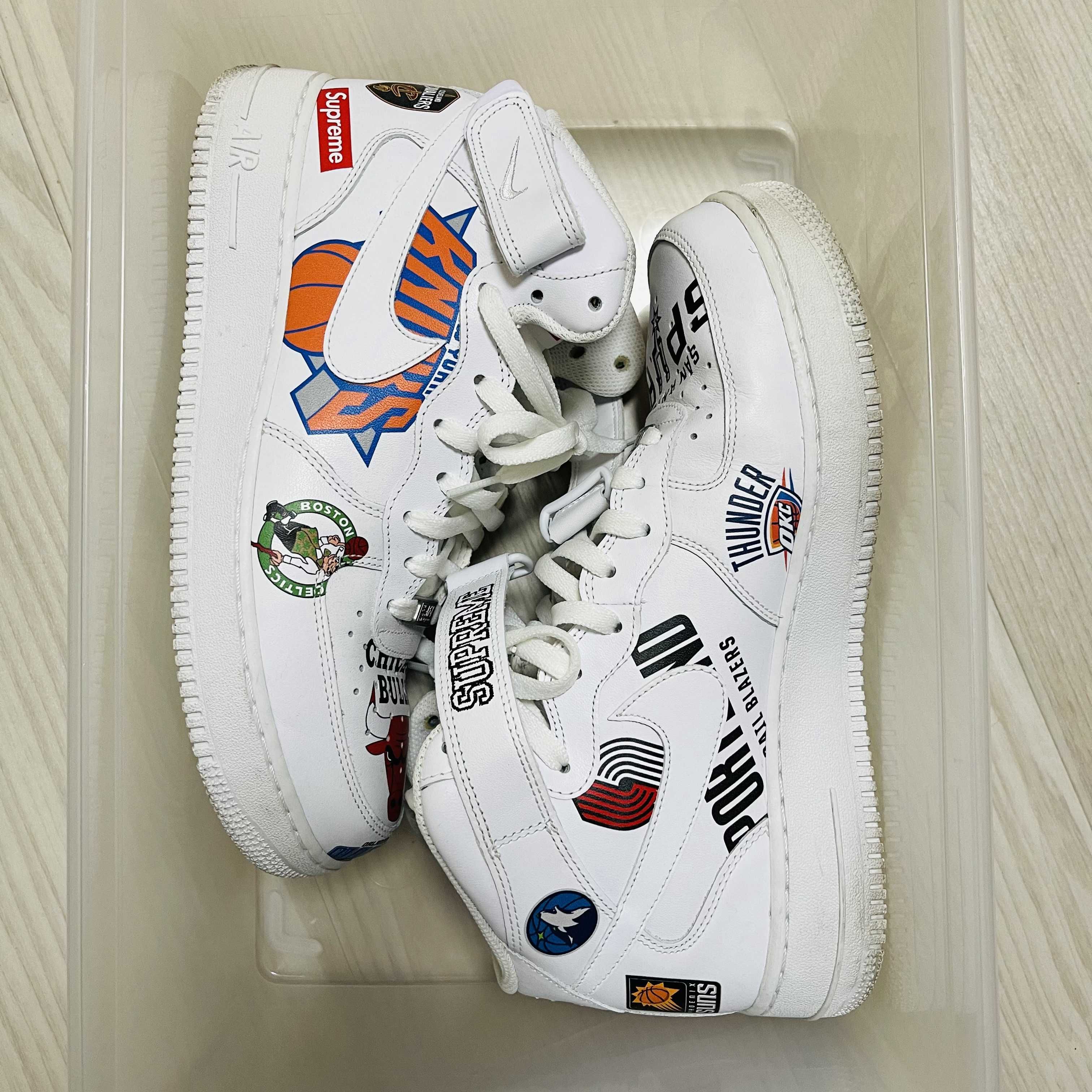 Supreme × NBA × Nike Air Force 1 Mid '07 "White"