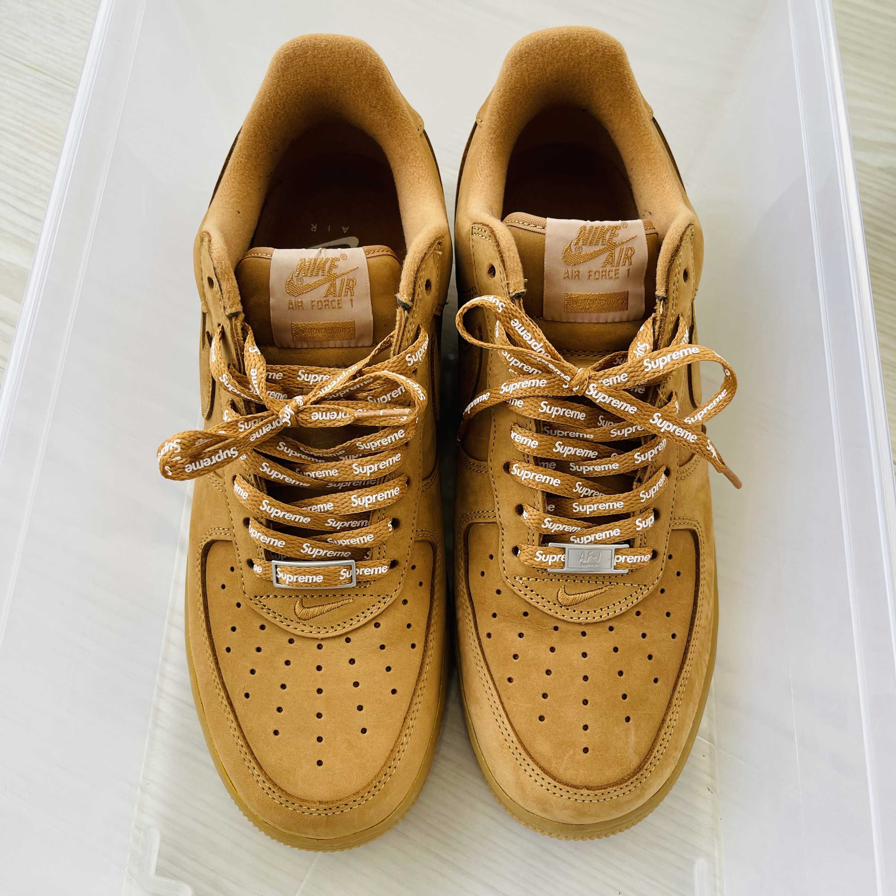 Supreme × Nike Air Force 1 Low "Flax/Wheat"