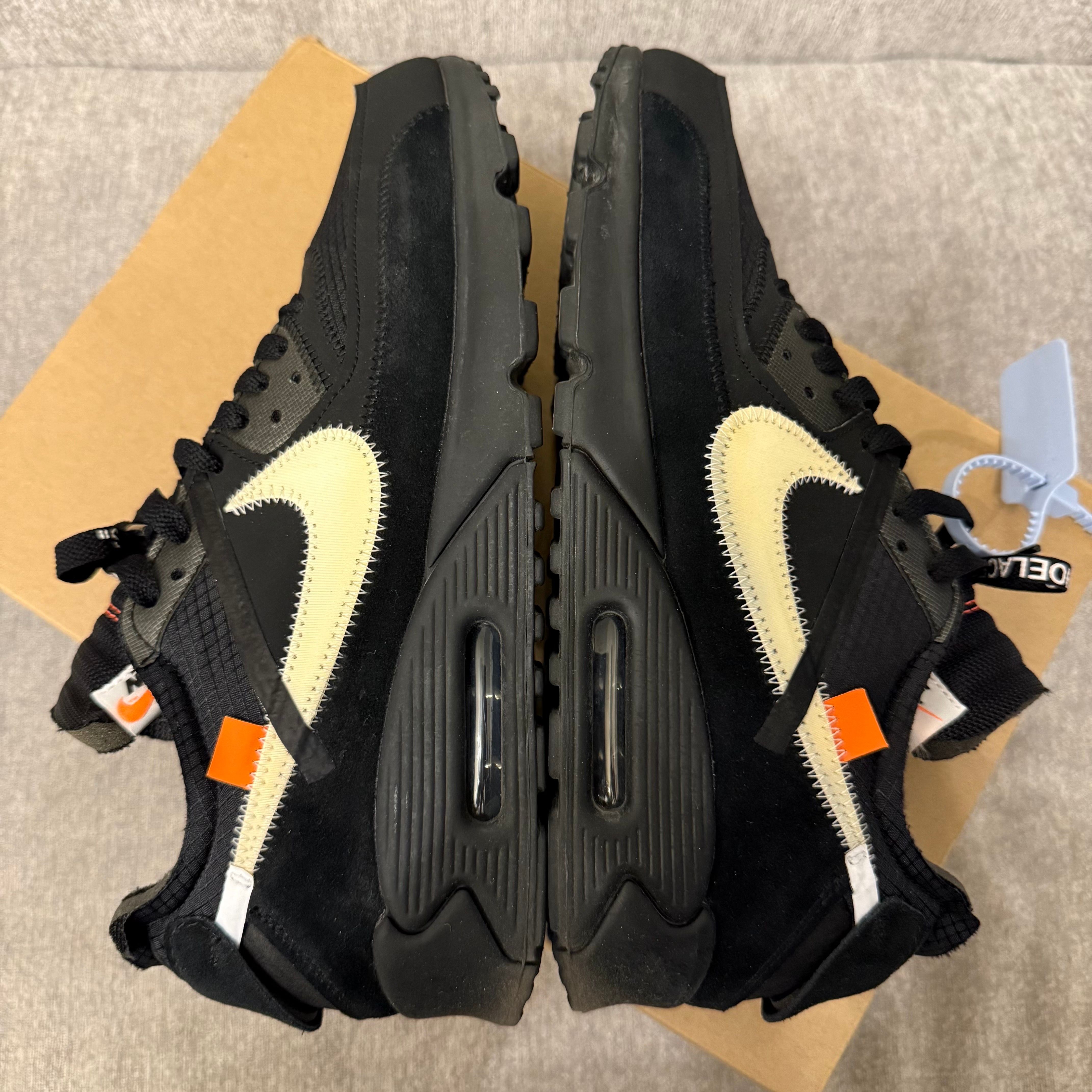 Off-White × Nike Air Max 90 "Black/Black-Cone-White"