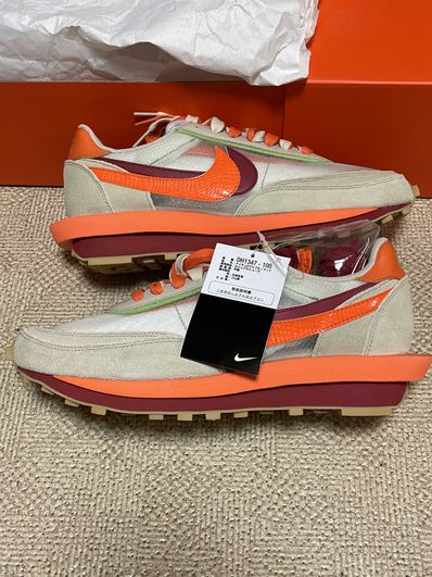 CLOT × Sacai × Nike LD Waffle "Orange Blaze"