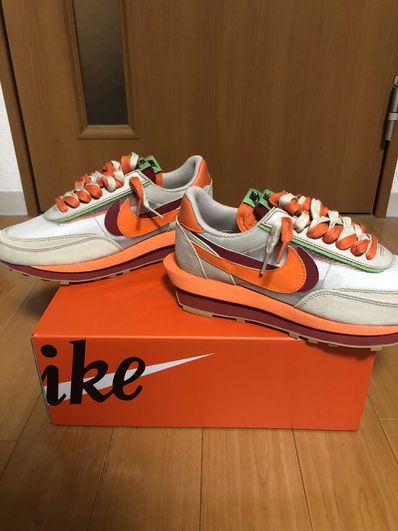 CLOT × Sacai × Nike LD Waffle "Orange Blaze"