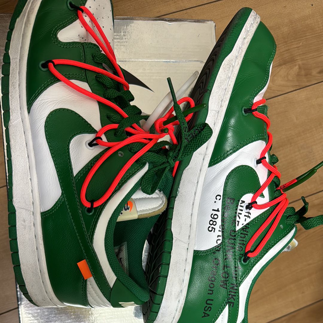 Off-White × Nike Dunk Low "White/Pine Green"