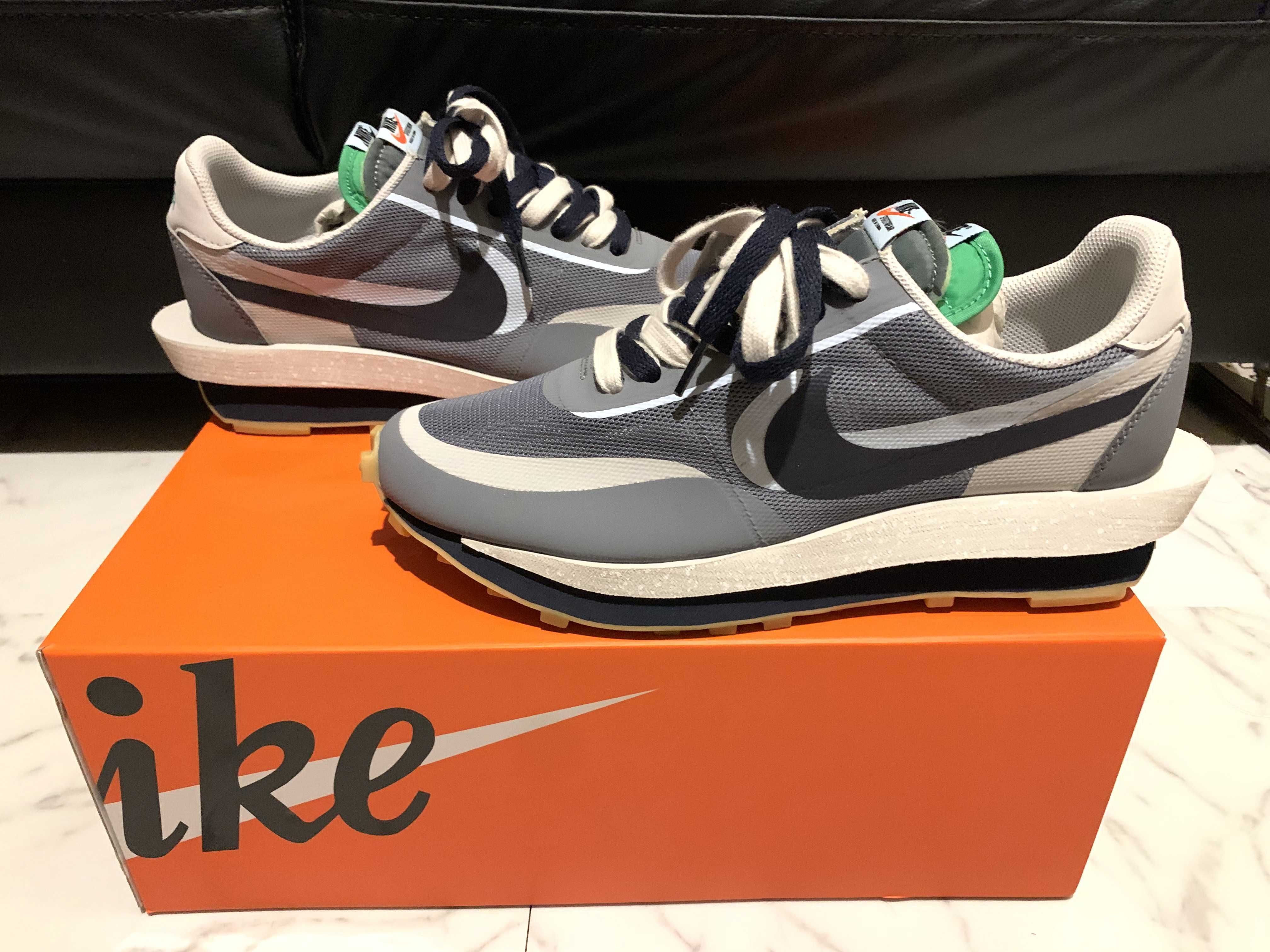 CLOT × Sacai × Nike LD Waffle "Grey Obsidian/Cool Grey"