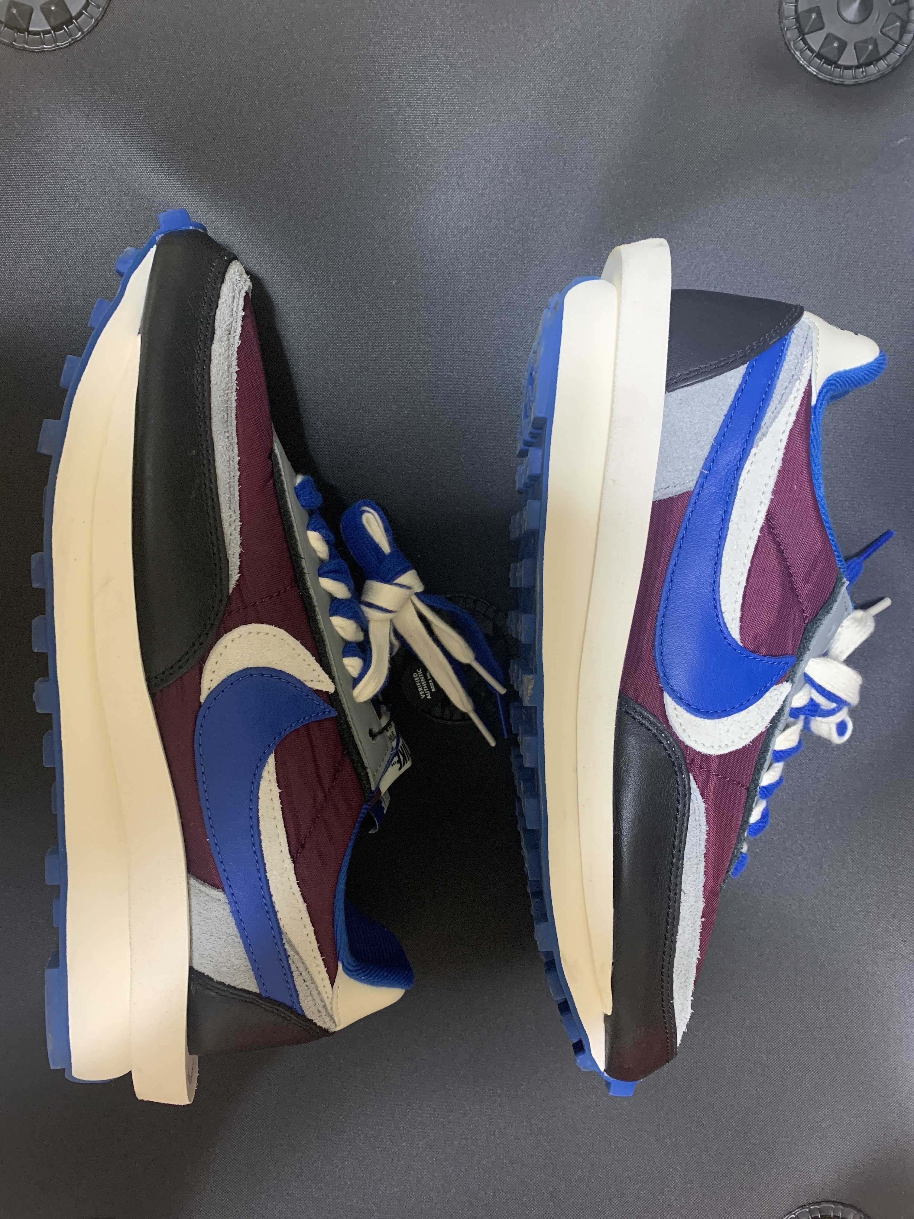 UNDERCOVER × sacai × Nike LD Waffle "Night Maroon/Pale Ivory-Ground Grey-Team Royal"