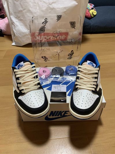 Travis Scott × fragment design × Nike Air Jordan 1 Low OG SP "Military Blue"