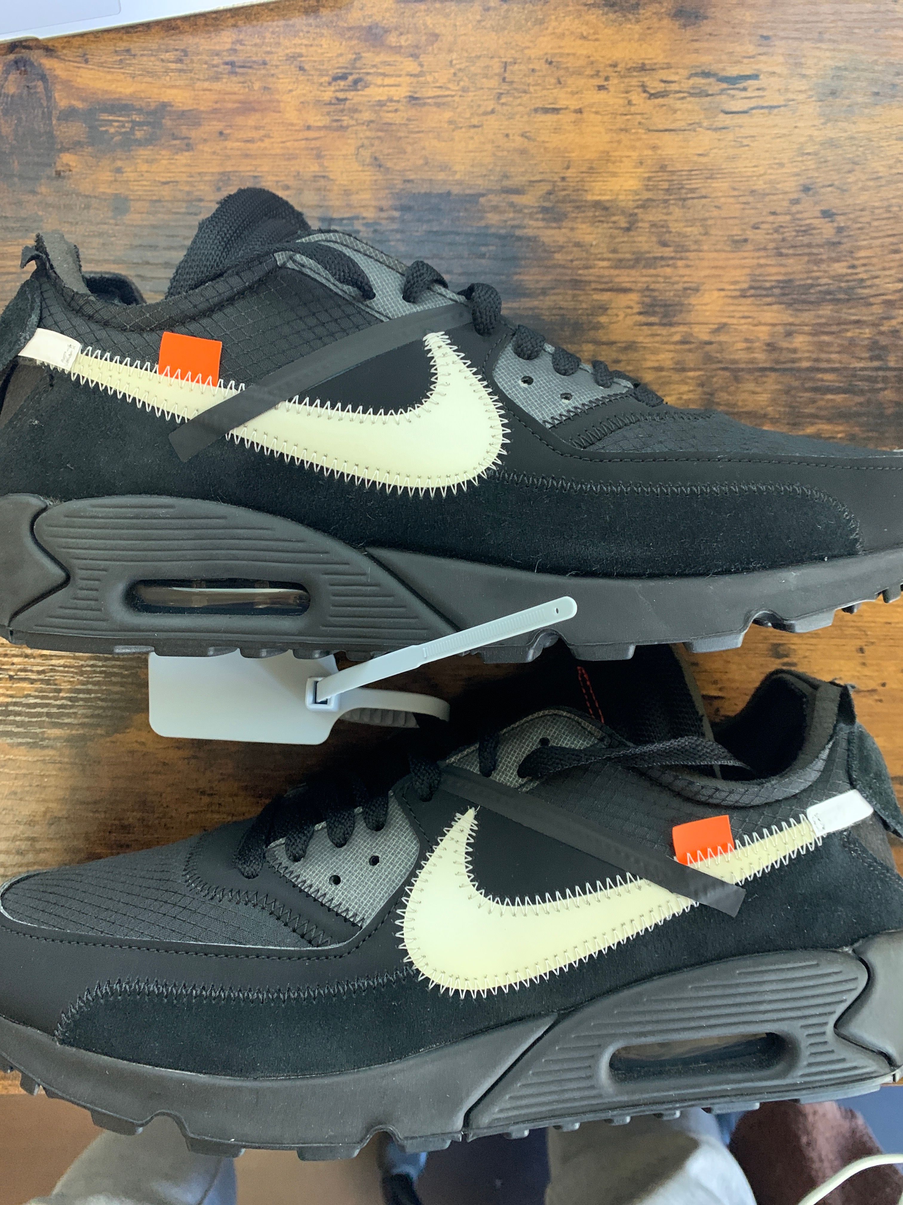 Off-White × Nike Air Max 90 "Black/Black-Cone-White"