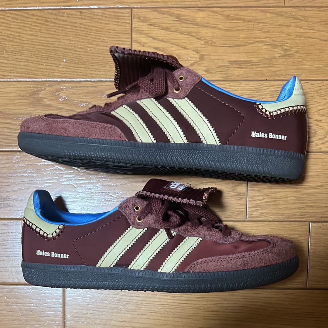 Wales Bonner × adidas Samba Nylon Low "Fox Brown/Sandy Beige/Lucky Blue"