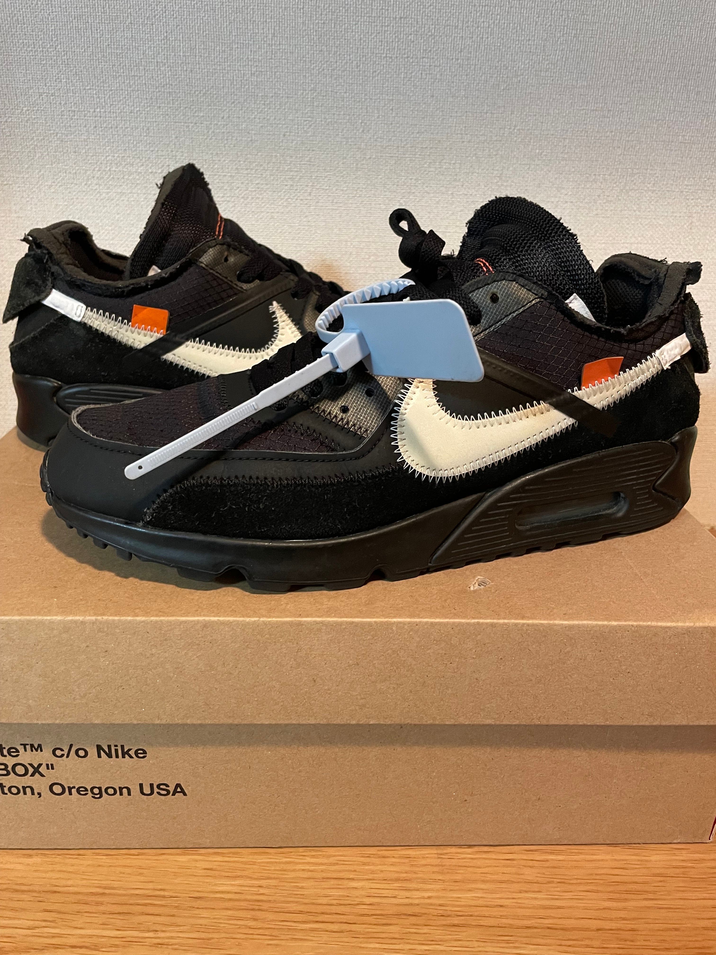 Off-White × Nike Air Max 90 "Black/Black-Cone-White"