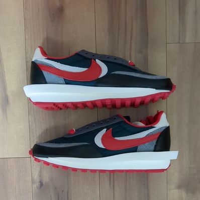 UNDERCOVER × sacai × Nike LD Waffle "Midnight Spruce/Pale Ivory-Dark Grey-University Red"