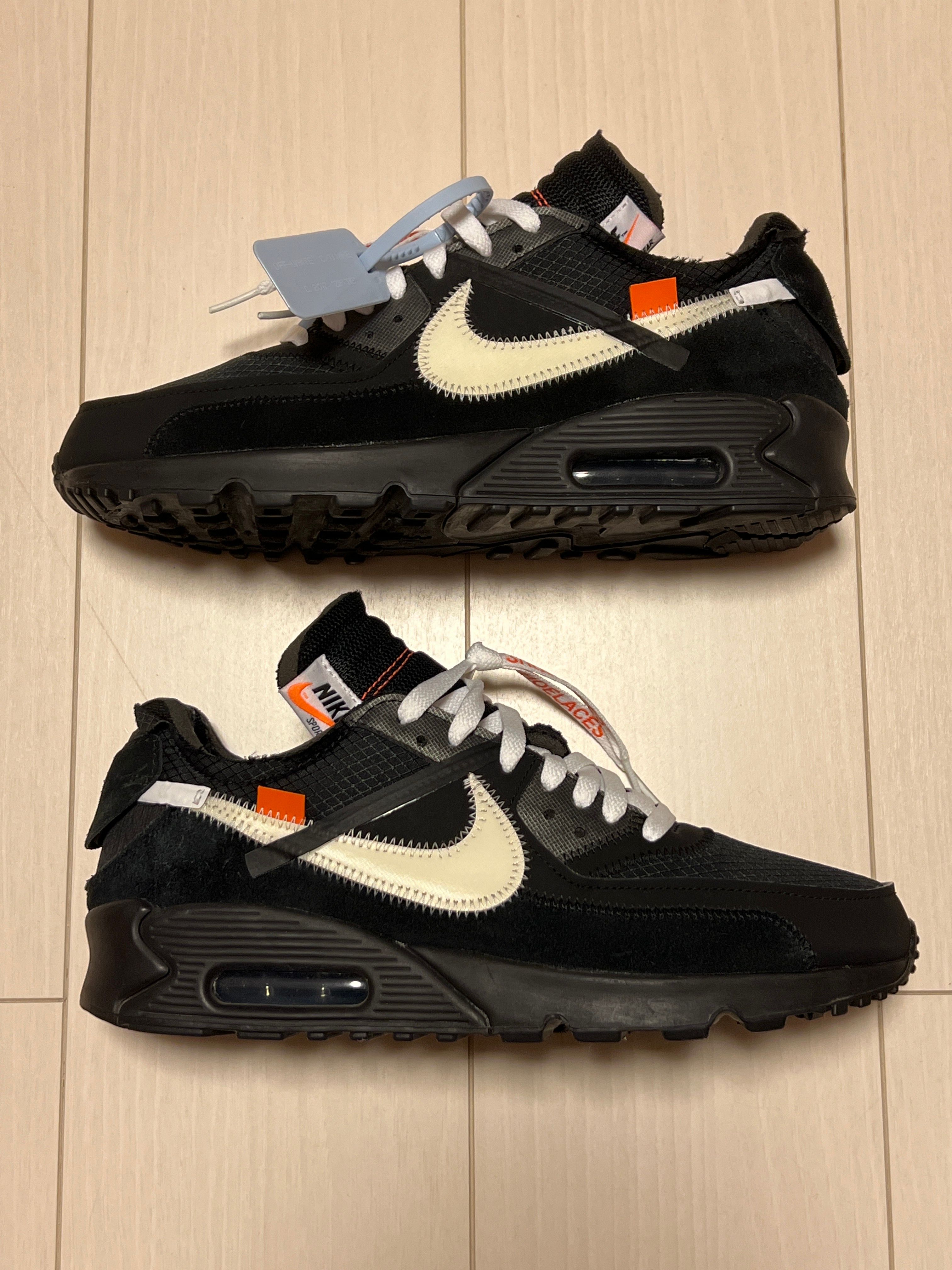 Off-White × Nike Air Max 90 "Black/Black-Cone-White"