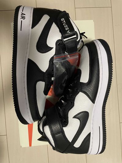 Stussy × Nike Air Force 1 Mid "Black and Light Bone"