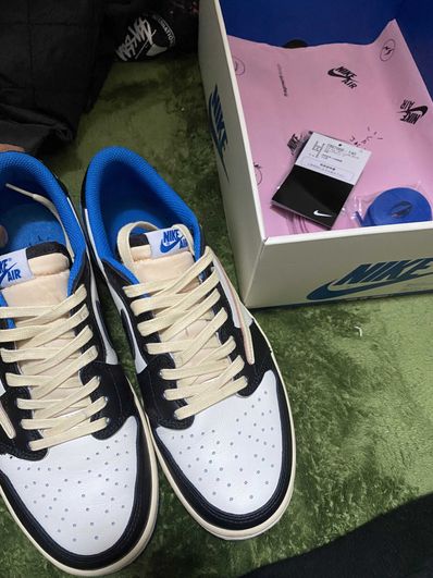 Travis Scott × fragment design × Nike Air Jordan 1 Low OG SP "Military Blue"