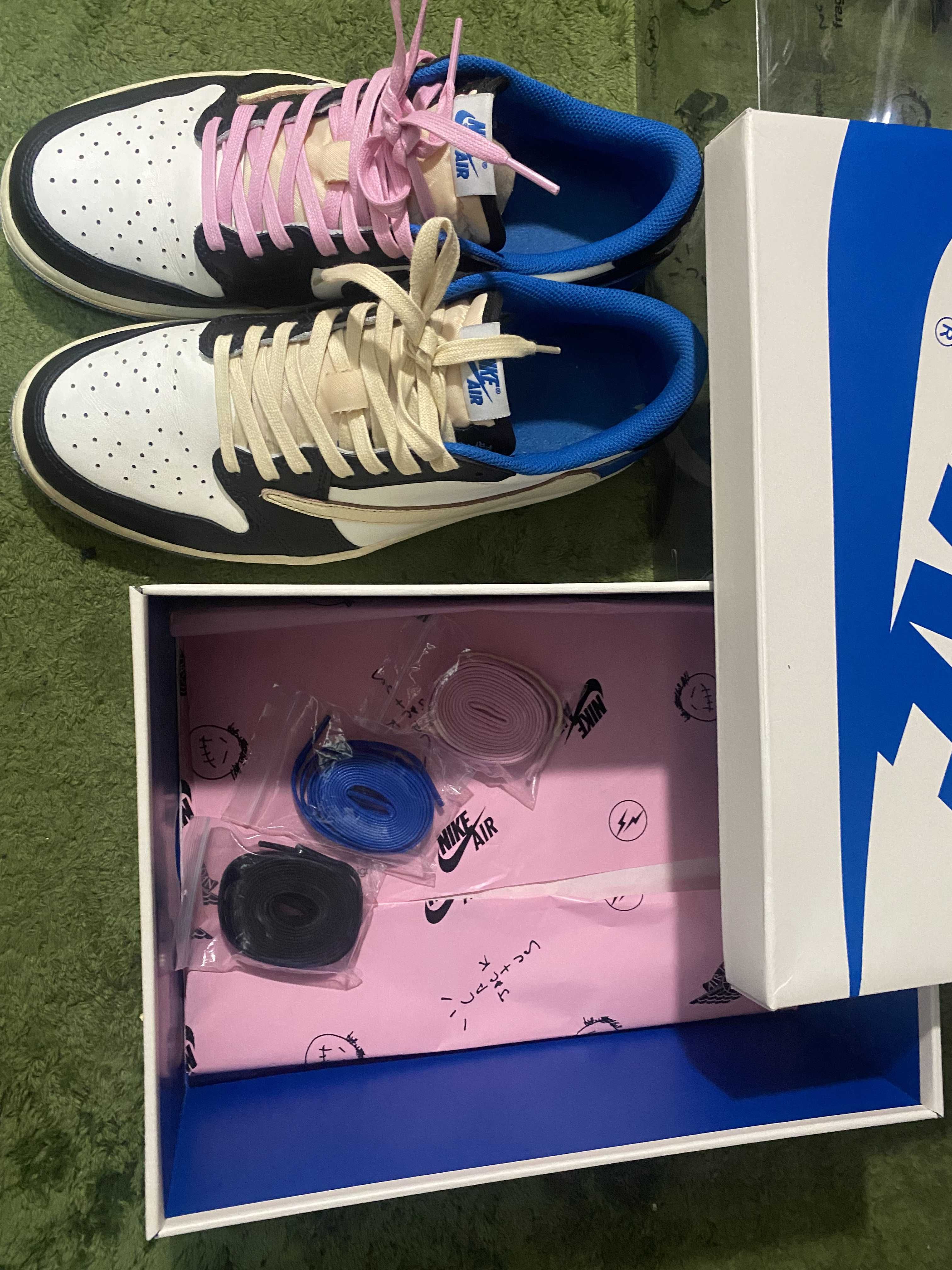 Travis Scott × fragment design × Nike Air Jordan 1 Low OG SP "Military Blue"