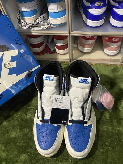 Travis Scott × fragment design × Nike Air Jordan 1 Retro High OG SP "Military Blue"