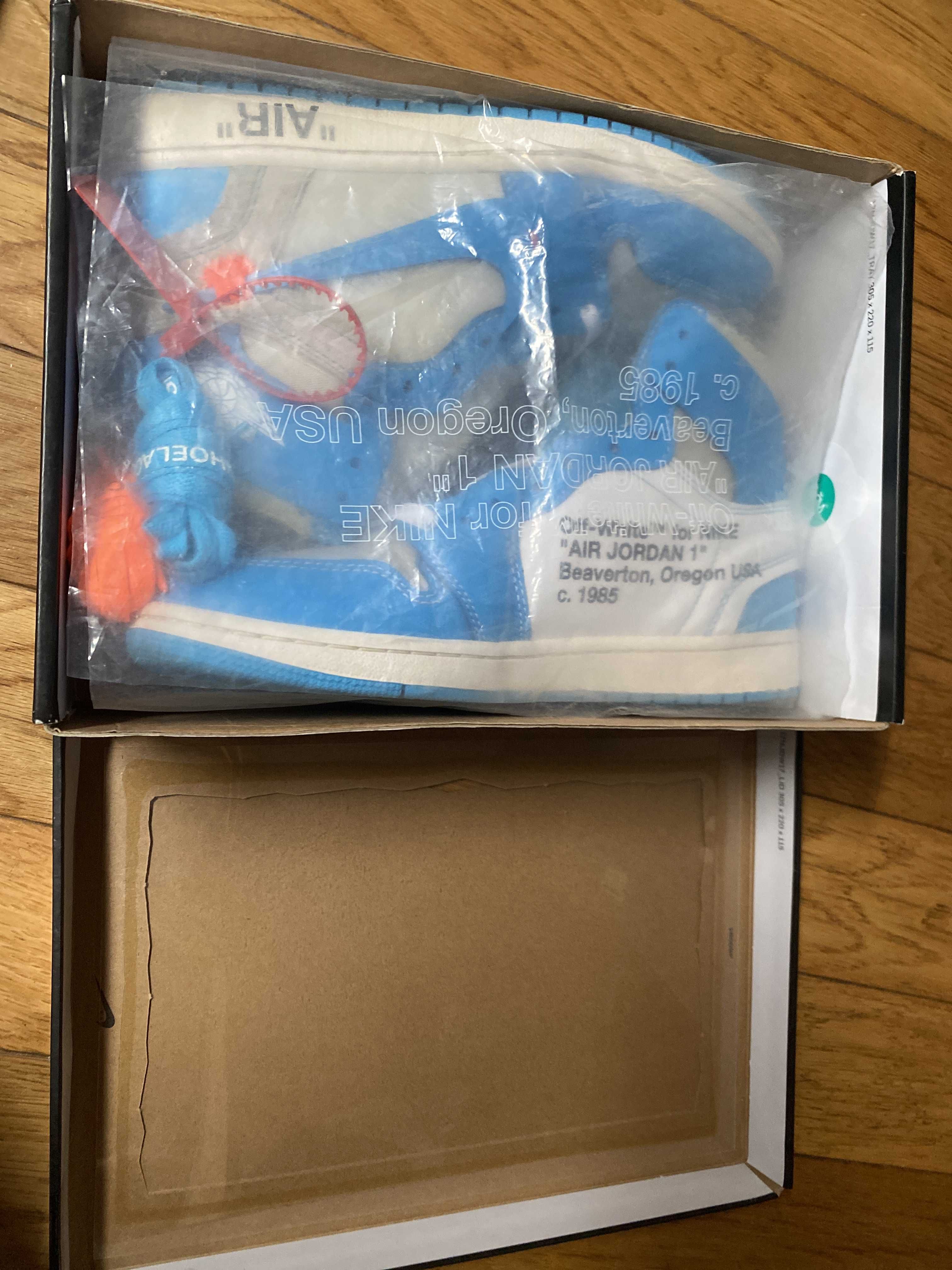 Off-White × Nike Air Jordan 1 High UNC "White/Dark Powder Blue"