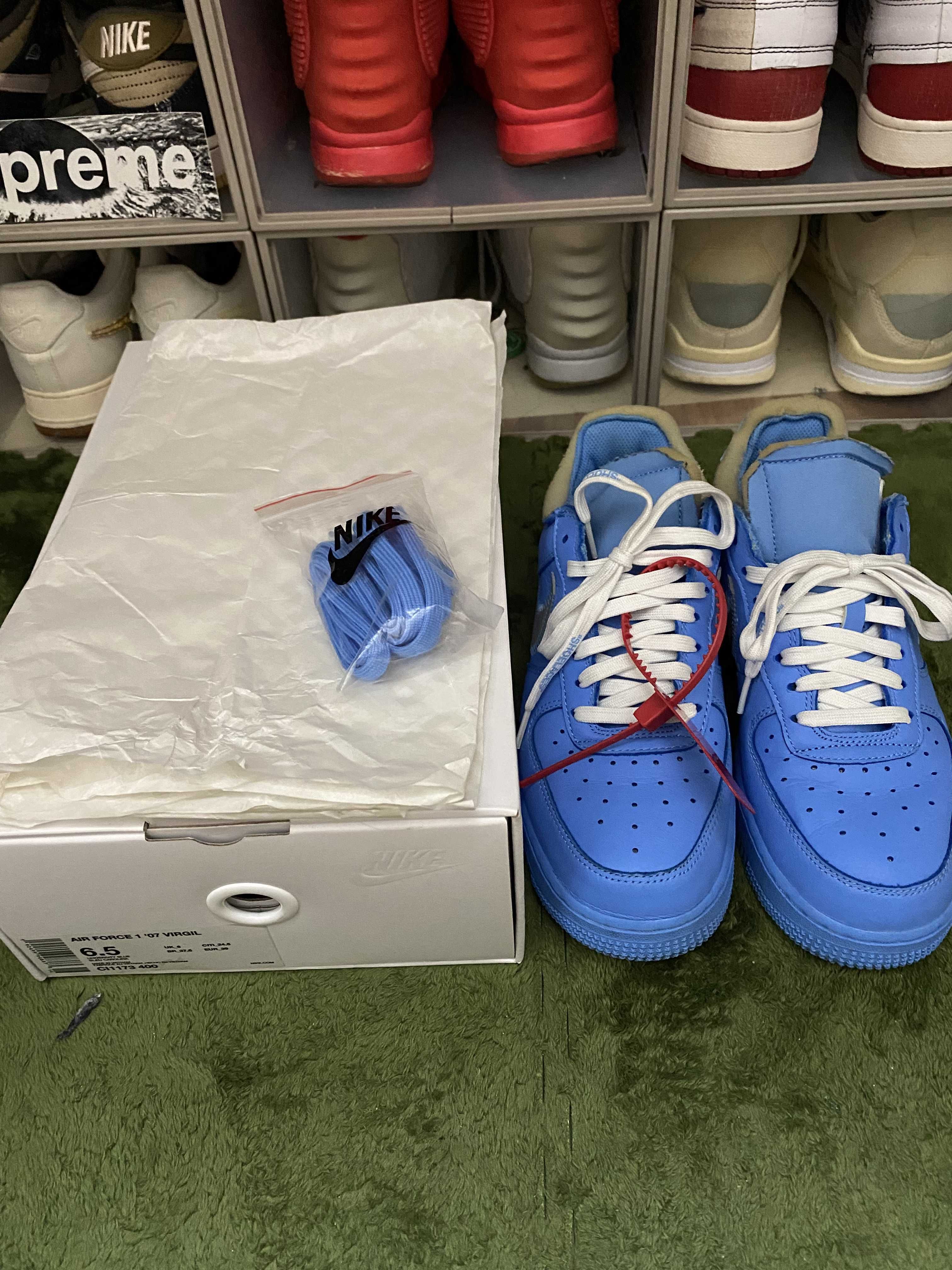 Off-White × Nike Air Force 1 Low "MCA University Blue"