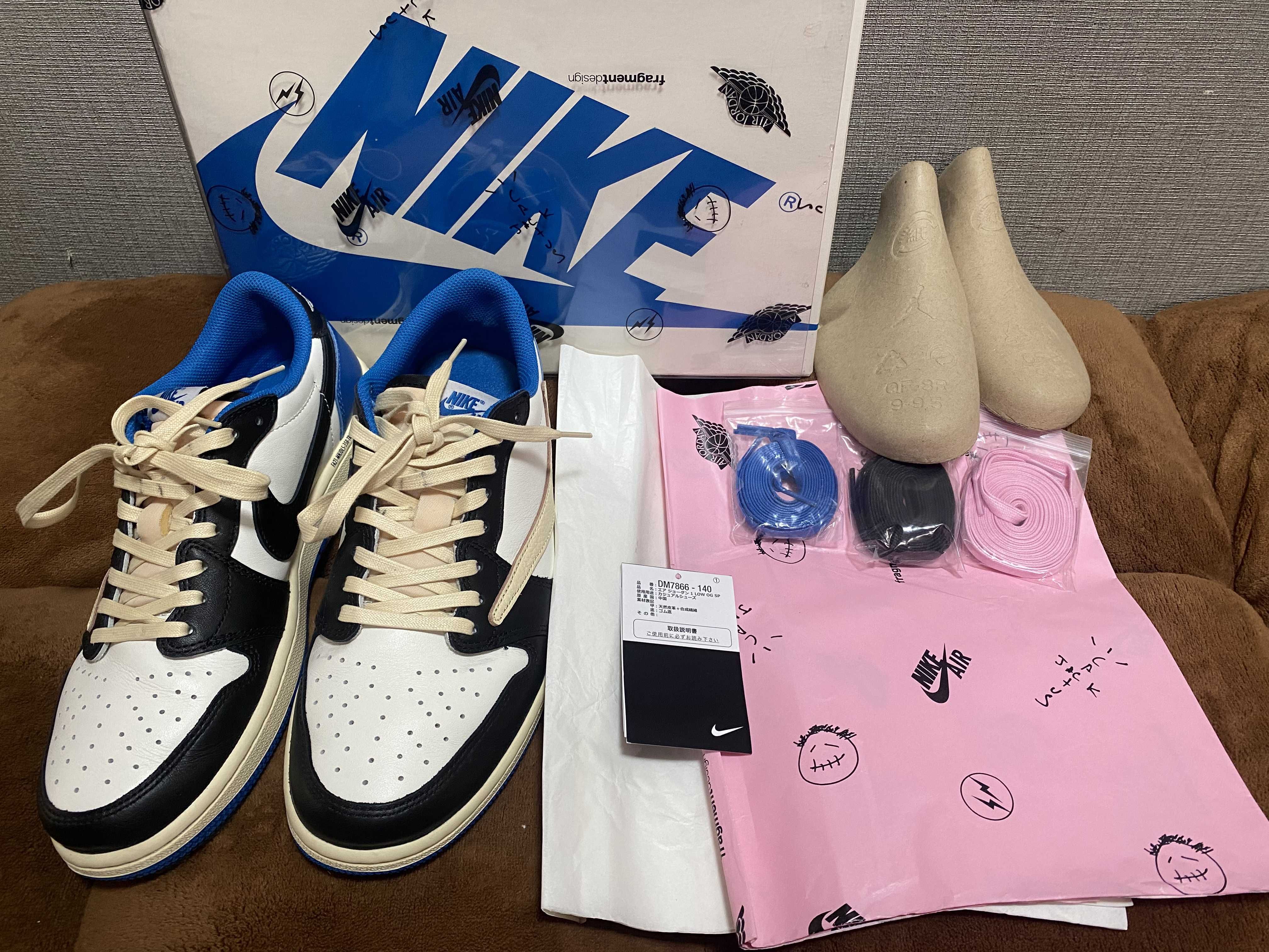 Travis Scott × fragment design × Nike Air Jordan 1 Low OG SP "Military Blue"