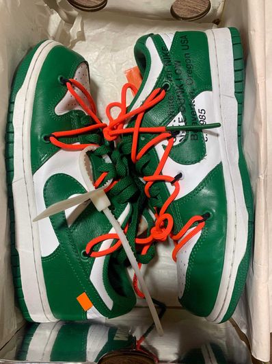 Off-White × Nike Dunk Low "White/Pine Green"