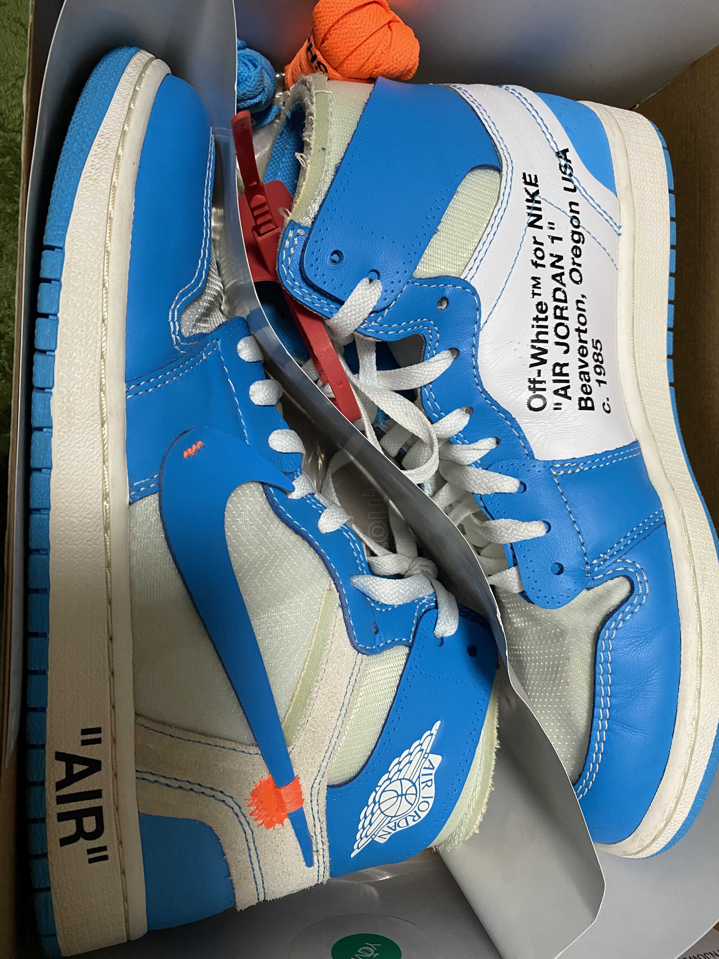 Off-White × Nike Air Jordan 1 High UNC "White/Dark Powder Blue"