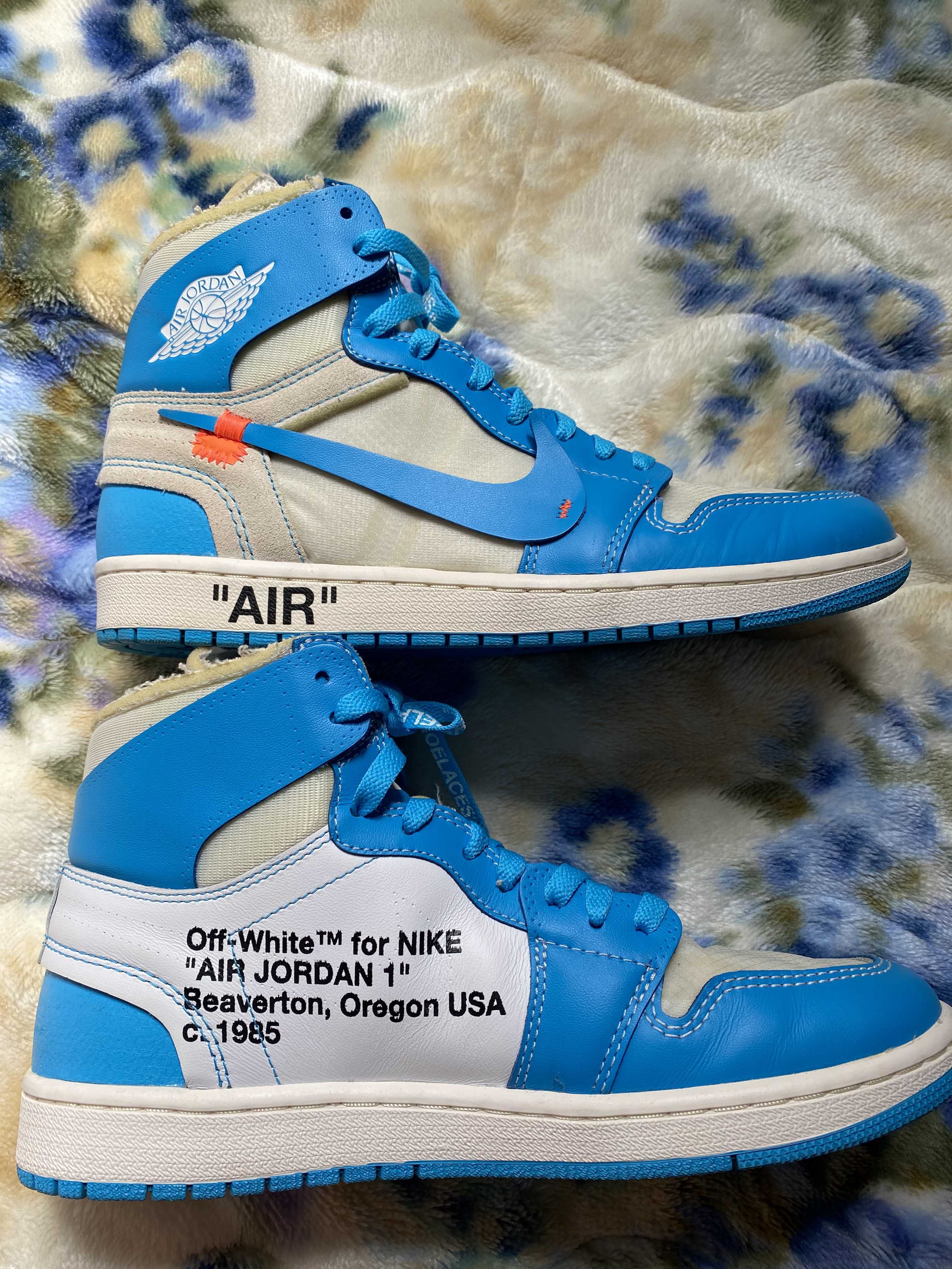 Off-White × Nike Air Jordan 1 High UNC "White/Dark Powder Blue"