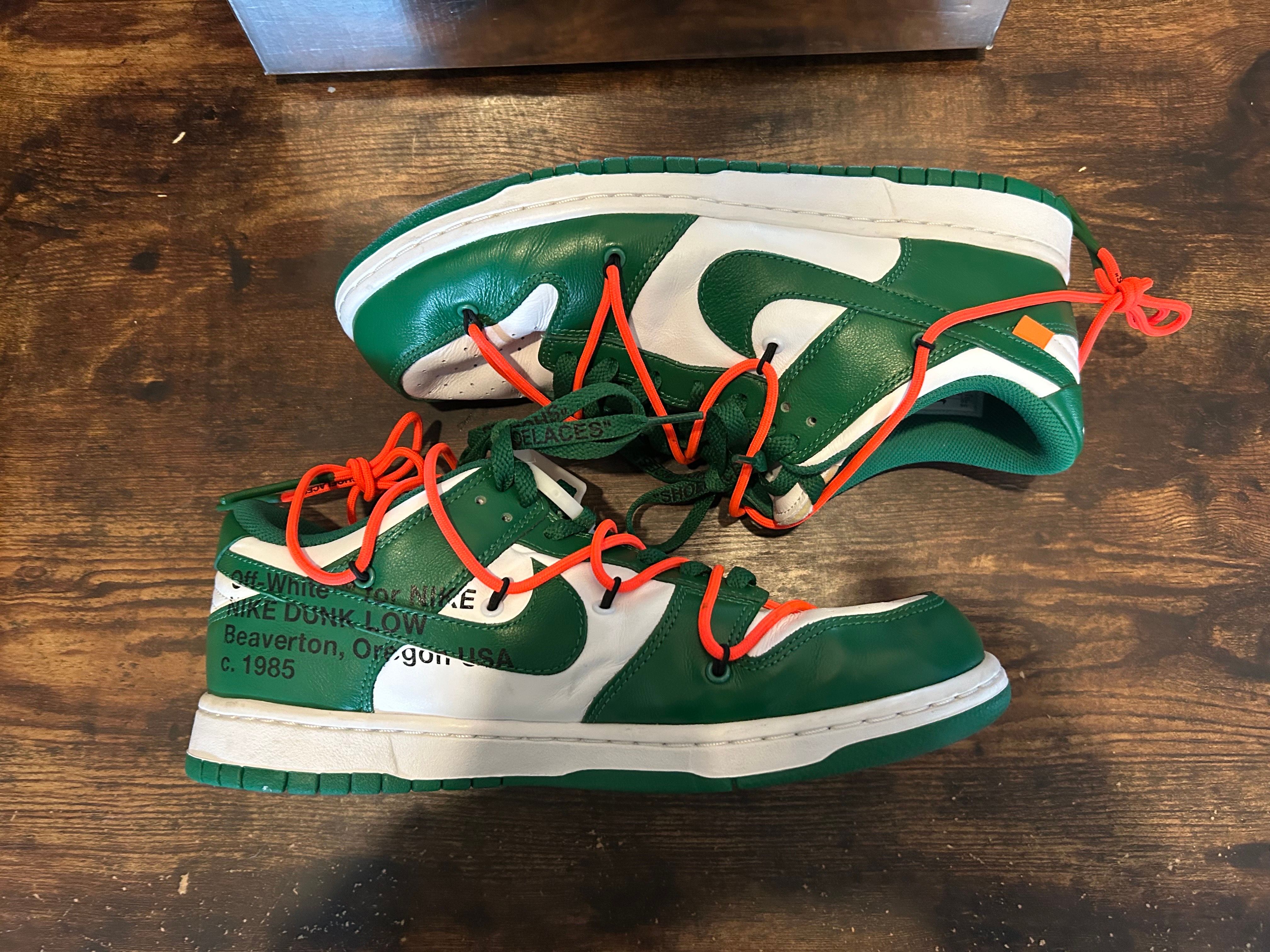 Off-White × Nike Dunk Low "White/Pine Green"