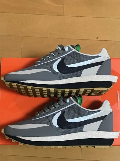 CLOT × Sacai × Nike LD Waffle "Grey Obsidian/Cool Grey"