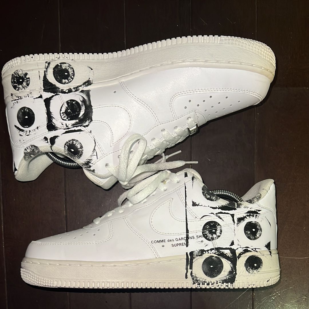 Supreme × COMME des GARCONS SHIRT × Nike Air Force 1 Low "White"