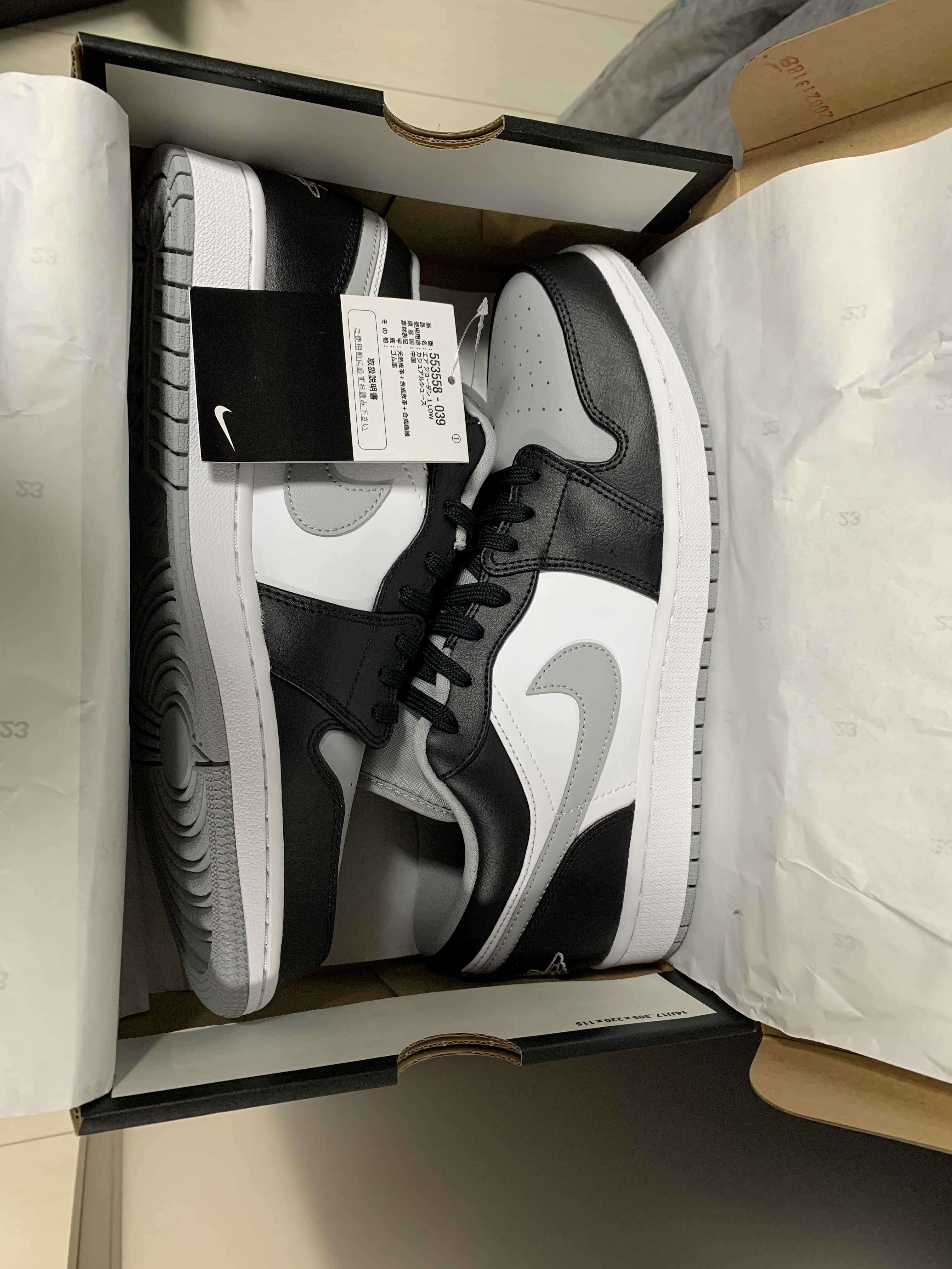 NIKE AIR JORDAN 1 LOW "BLACK/LIGHT SMOKE GREY"