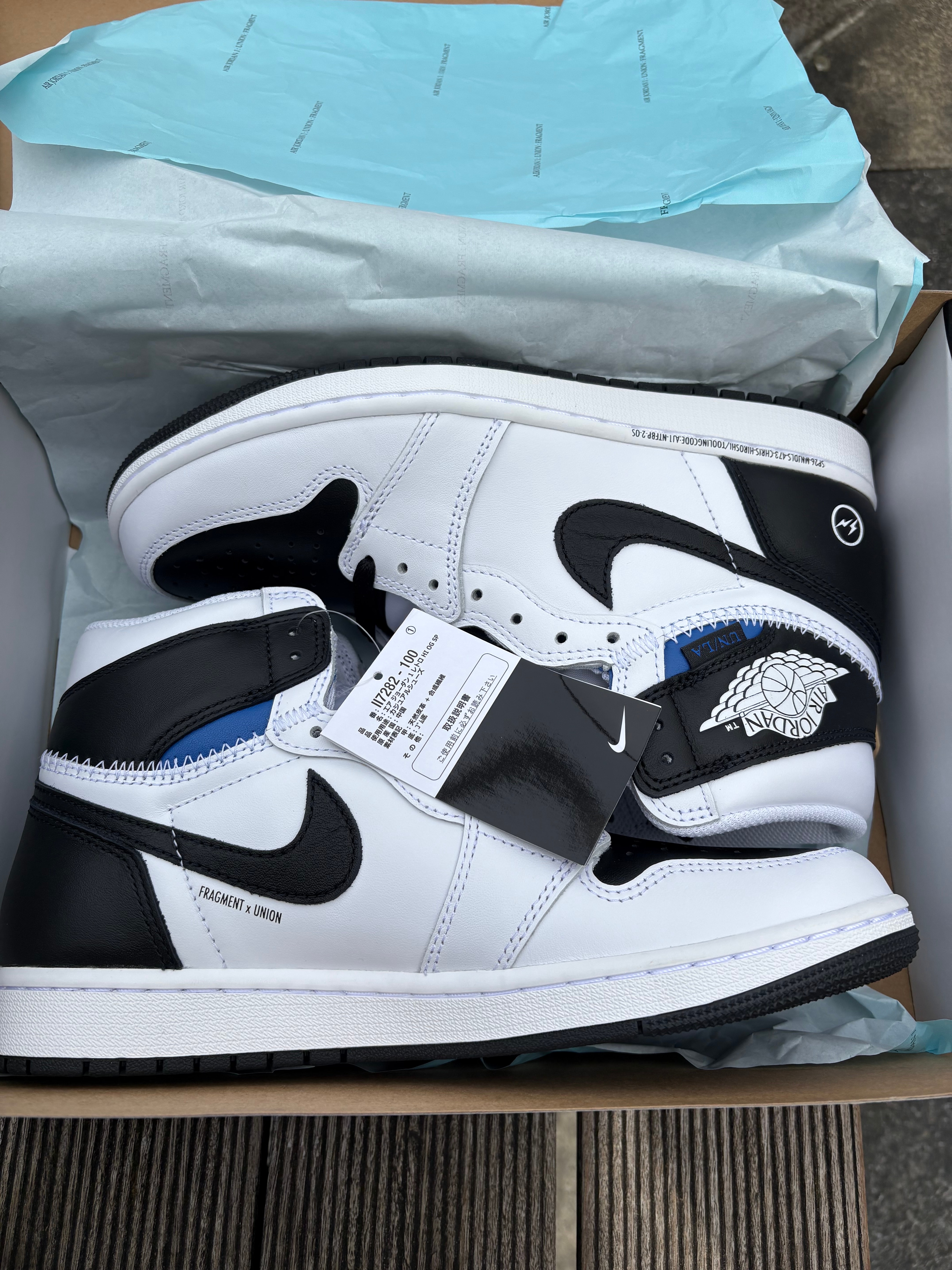 fragment design × UNION × Nike Air Jordan 1 Retro High OG "Black/White"