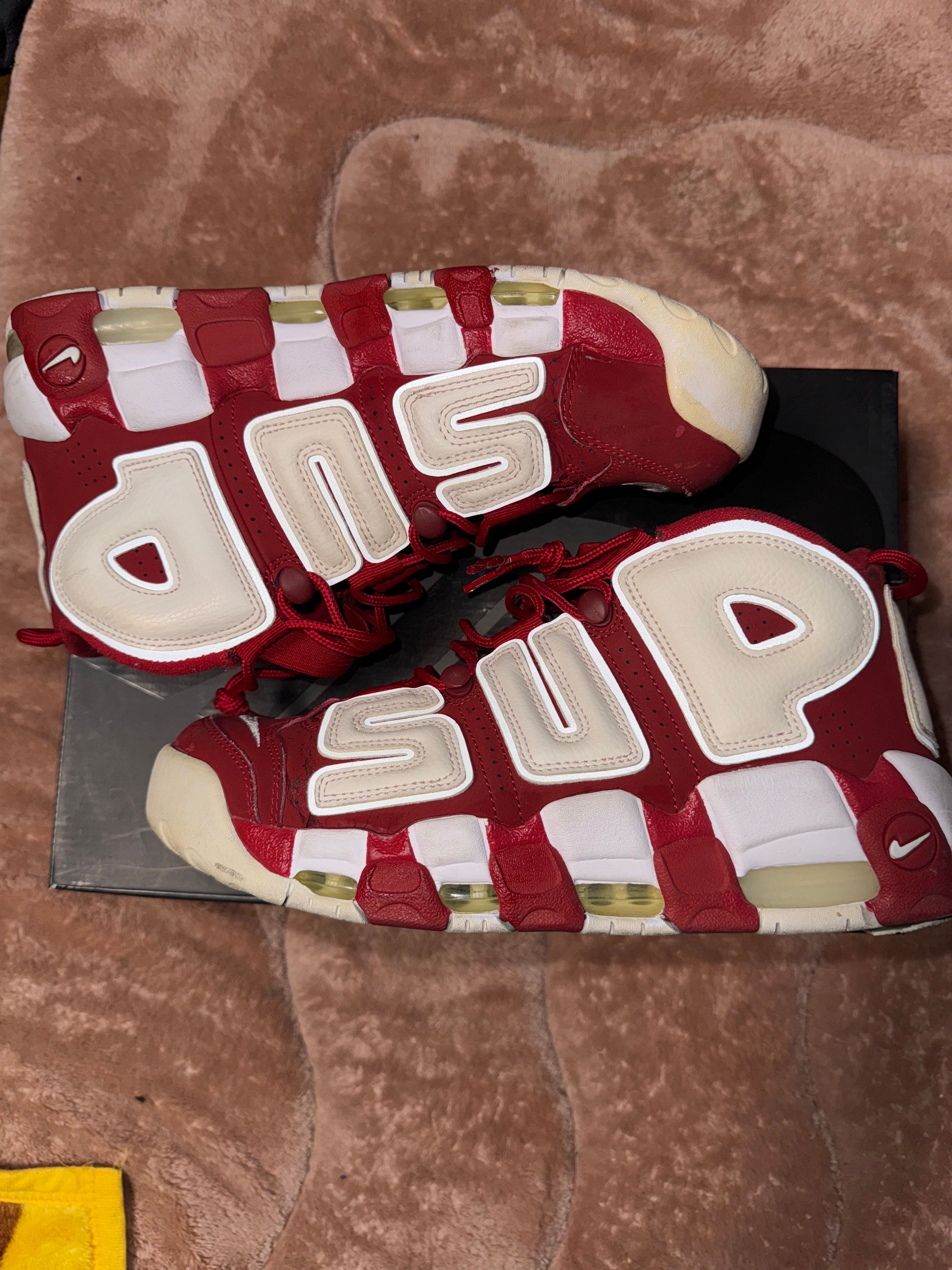 Supreme × Nike Air More Uptempo "White/Red"