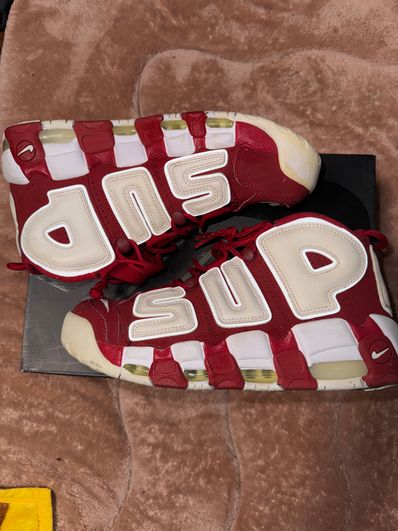 Supreme × Nike Air More Uptempo "White/Red"