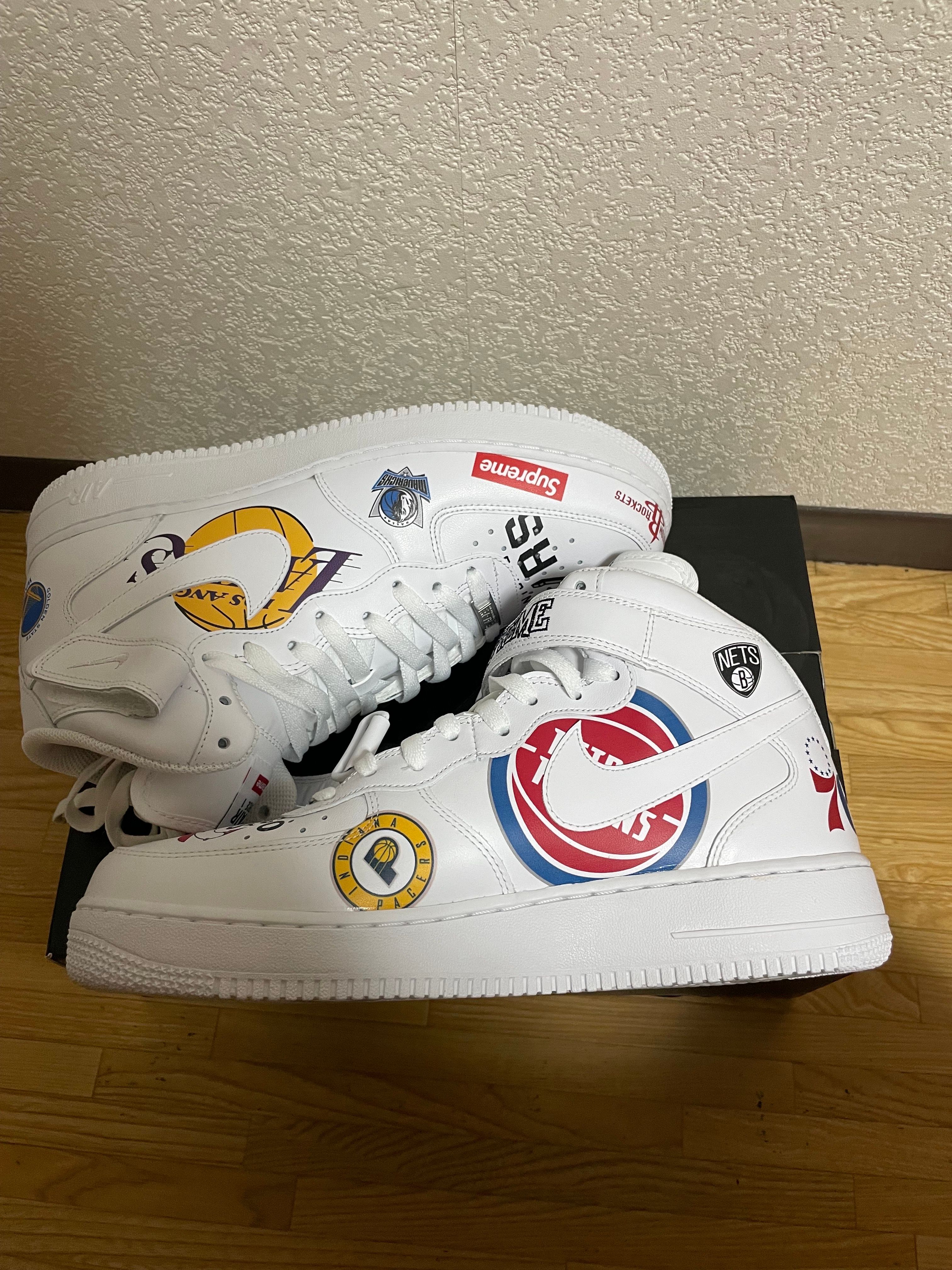 Supreme × NBA × Nike Air Force 1 Mid '07 "White"