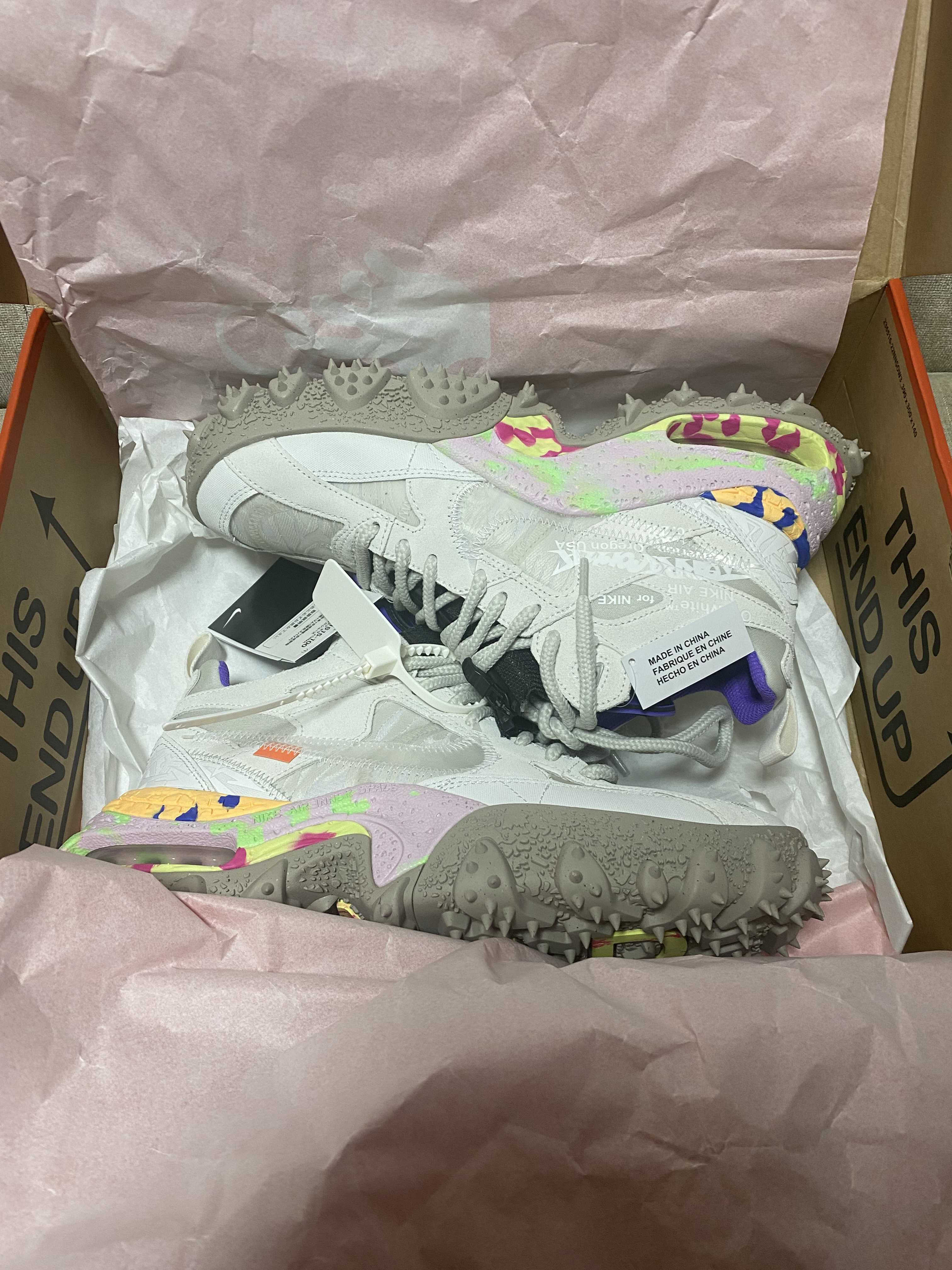 Off-White × Nike Air Terra Forma "Summit White and PSYCHIC PURPLE"