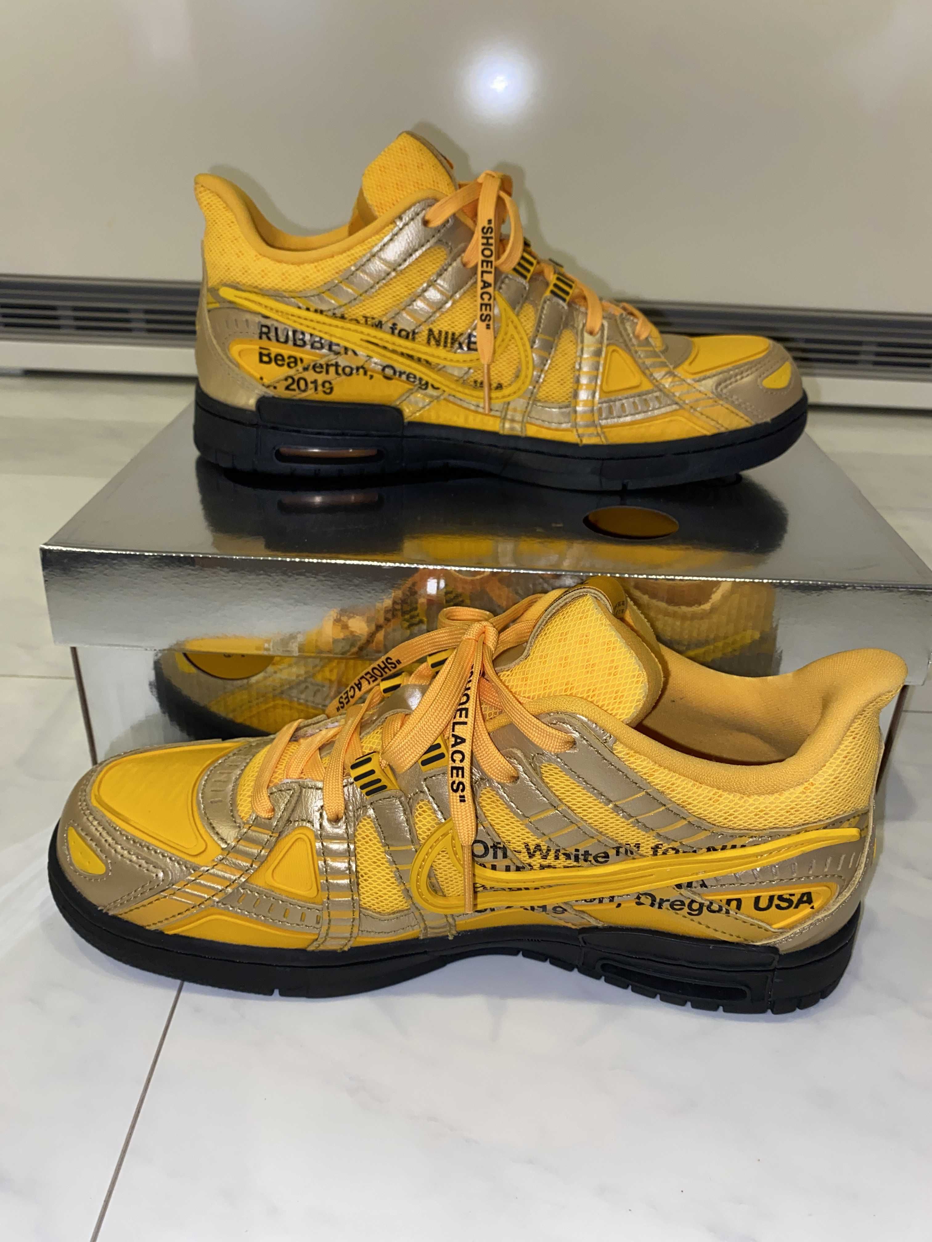 Off-White × Nike Air Rubber Dunk "University Gold"