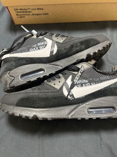 Off-White × Nike Air Max 90 "Black/Black-Cone-White"
