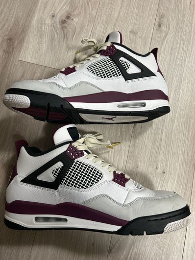 Paris Saint Germain ×Nike Air Jordan 4 Retro "White/Bordeaux/Neutral Gray"